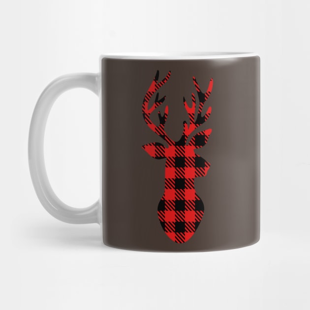 Christmas Plaid Deer Head by TruckerJunk